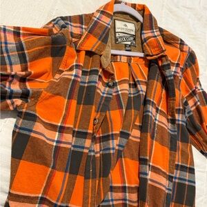 Legendary white oak Orange Plaid Flannel Shirt